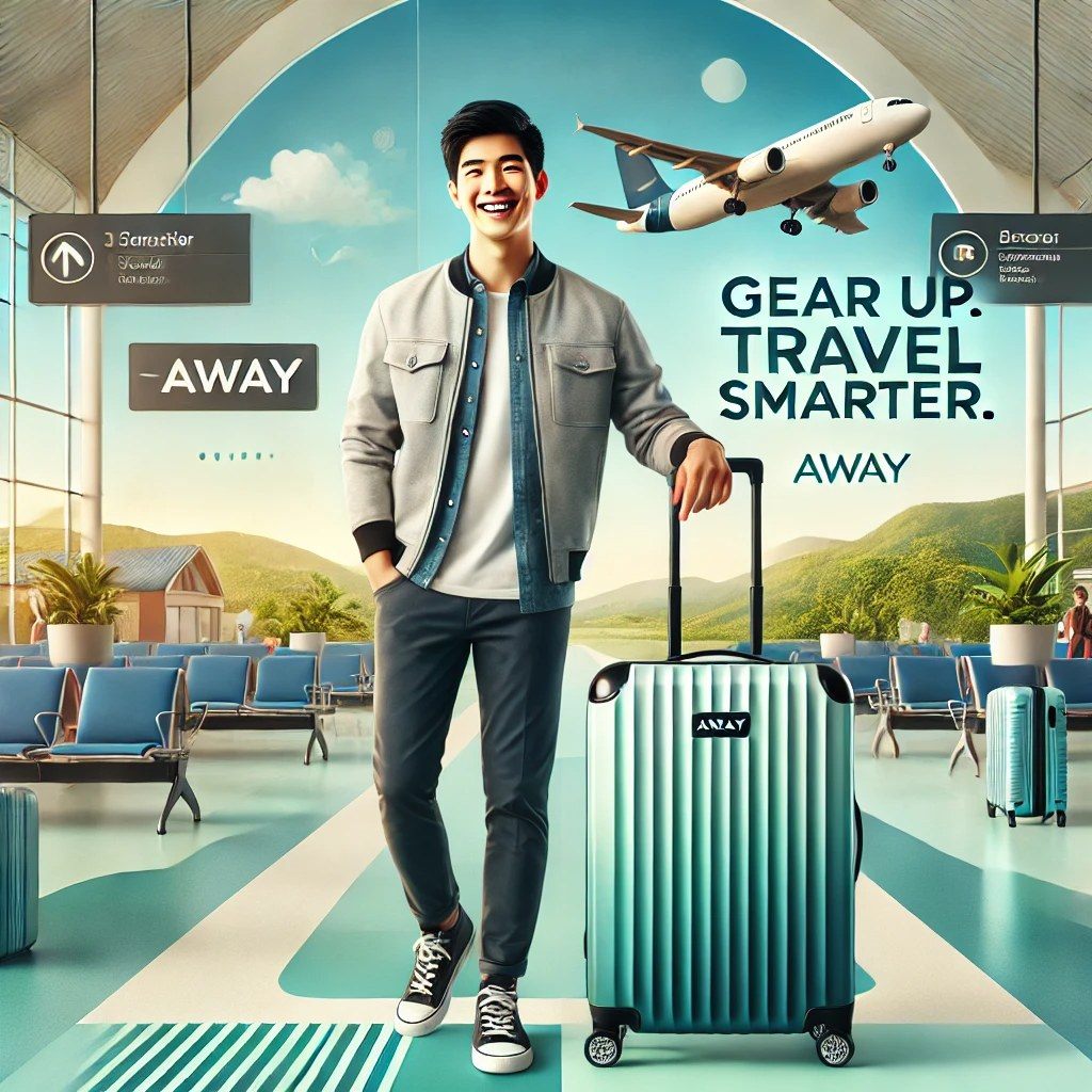 AWAY campaign creative: Asian male traveler